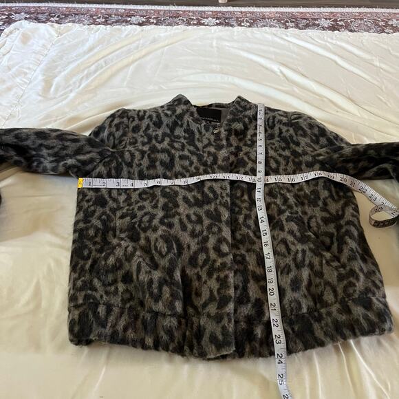 NWT Banana Republic Gray Wool Leopard Print Jacket Sz M - Picture 9 of 9